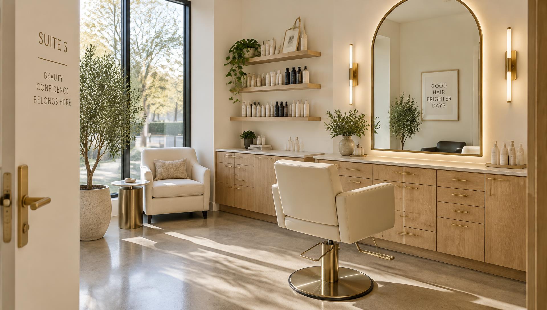 Elegant salon suite interior detail